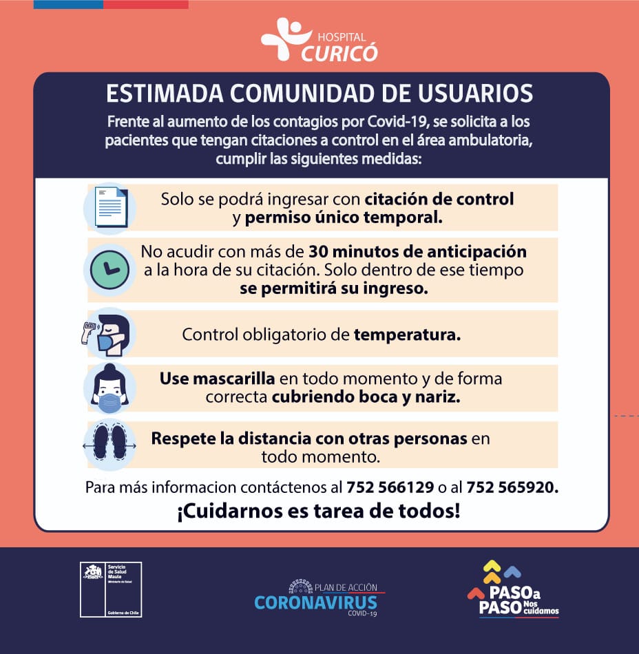 Información importante para pacientes con hora de control