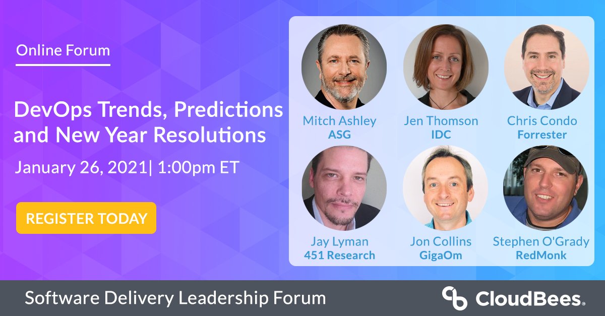 How should we #DevOps better in 2021? Join us Jan. 26 for a special industry analyst roundtable with @chriscondo2017 <a href="/ripcitylyman/">Jay Lyman</a> <a href="/jthomsonidc/">Jen Thomson</a> <a href="/jonno/">Jon Collins</a> <a href="/sogrady/">steve o'grady</a> and <a href="/mitchellashley/">mitchellashley</a>. Register now: bit.ly/2LrZTyv
