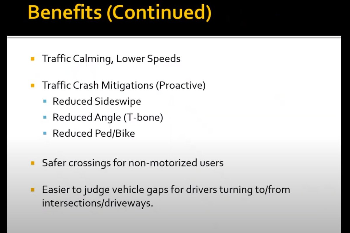8/ Typical concepts are safety, walkability, urban vitality, and cultural, social, and recreational facilities. The tighter you can tie road diet design features to these outcomes, the more compelling your vision will be. Include visuals.