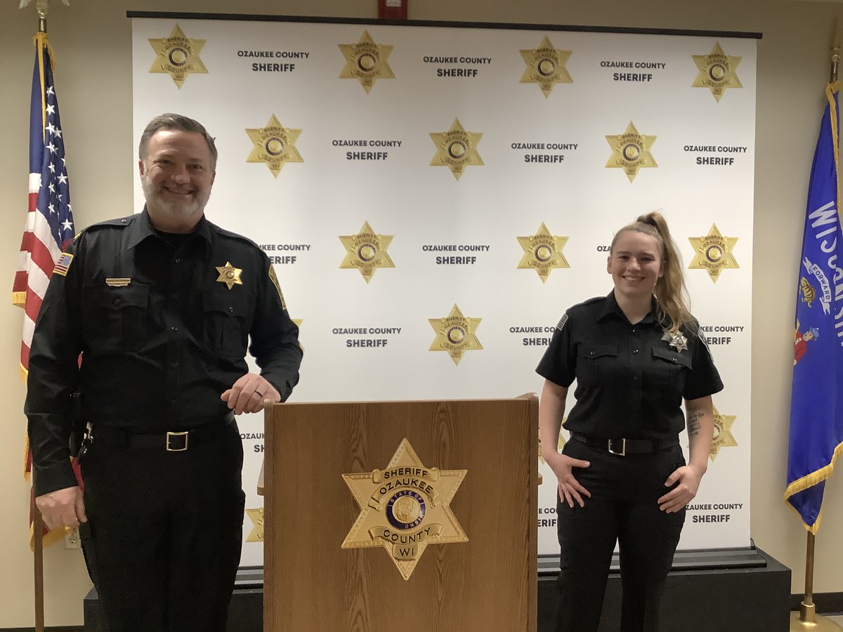 OzaukeeSheriff's tweet image. Sheriff swore in Deputy Kayla Curasi who joins our Jail division. She worked in our Dispatch division for 2 ½ years and we know her hard-working attitude will carry on in her new role. Her fiancé, a Milwaukee police officer, had the privilege of pinning her badge. Congrats!