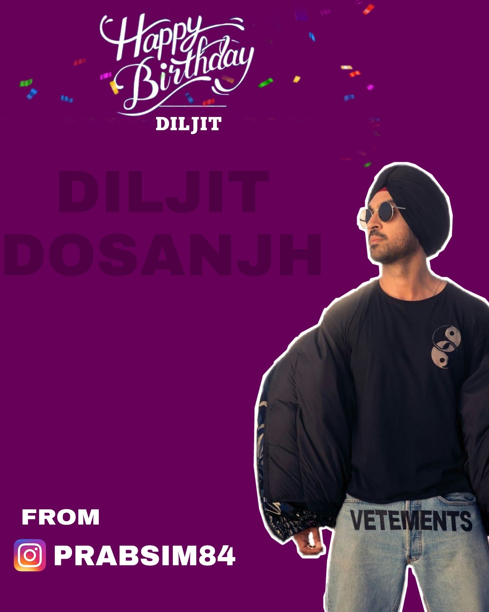 Happy birthday Diljit Dosanjh paji Waheguru mehr kre    