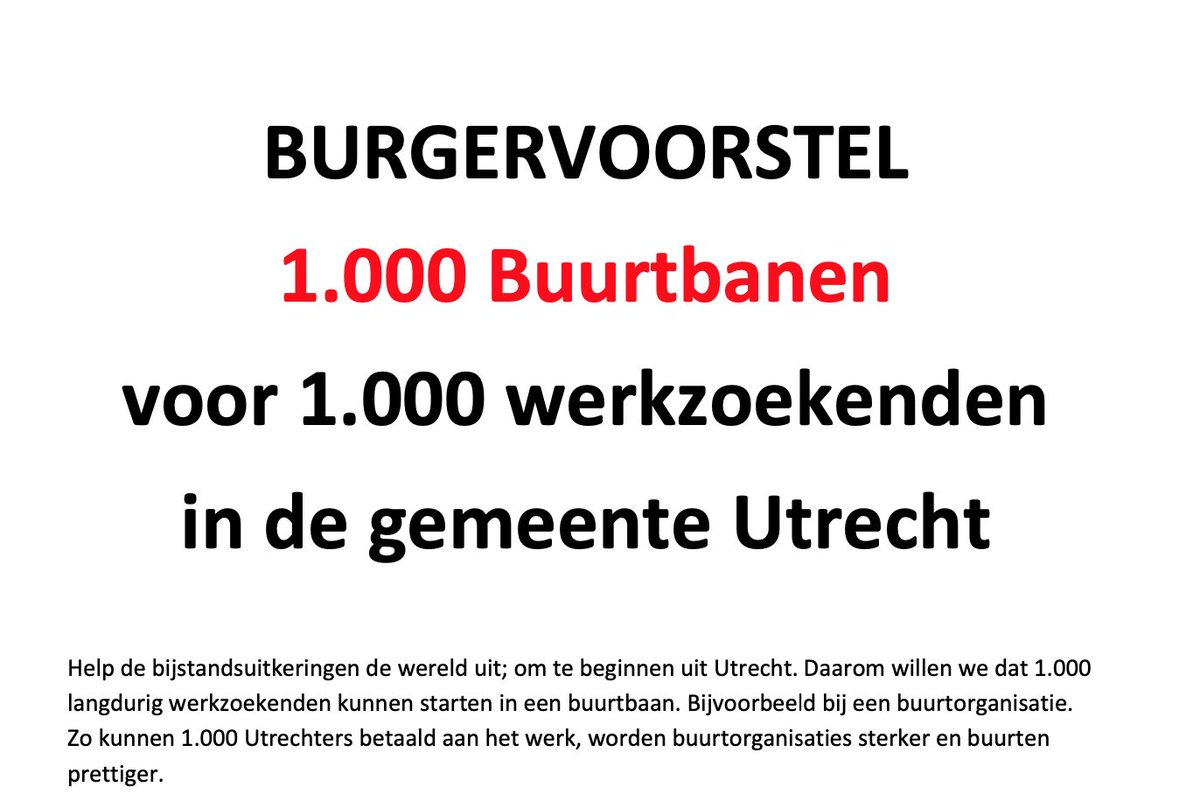 RickvdZweth's tweet image. Mooi initiatief uit de stad vanavond aan ons gepresenteerd: 1.000 buurtbanen voor 1.000 werkzoekenden. Creatief voorstel om mensen uit de bijstand en aan het werk te helpen.