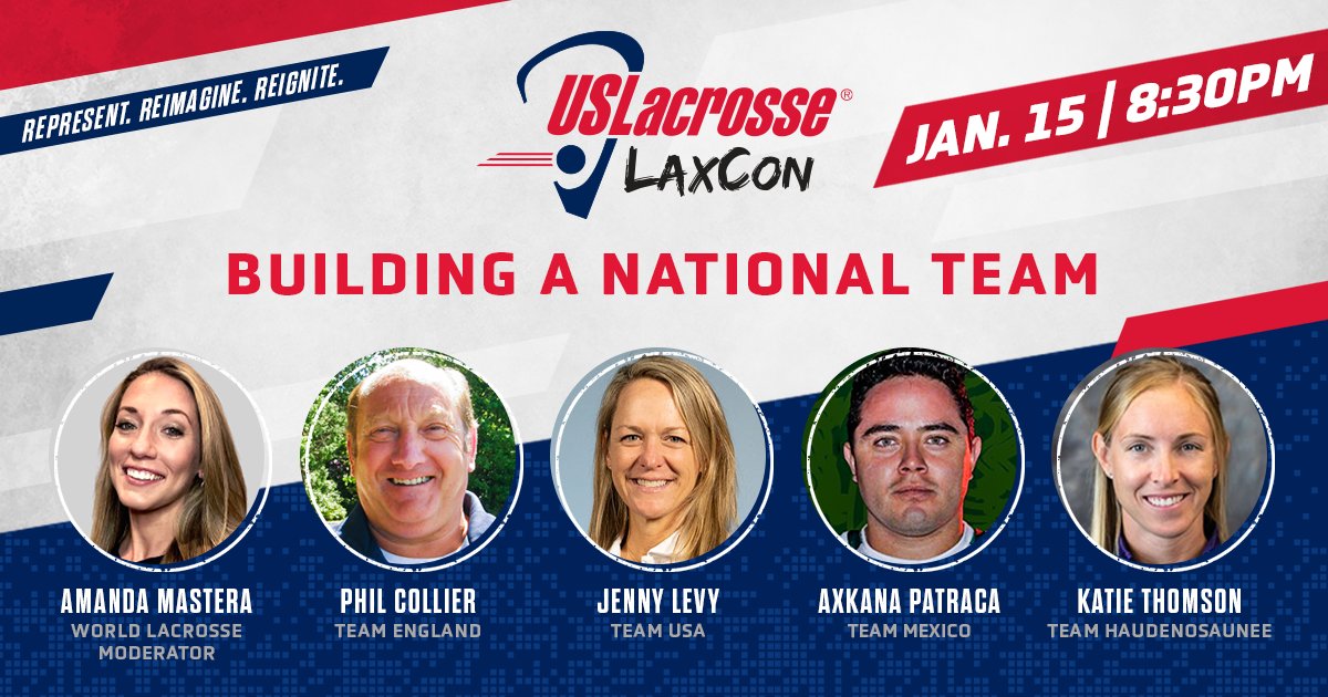 🌐 The head coaches of4⃣different National Teams discuss their team building process &amp; creating more exposure for the women's game

Jenny Levy @USLacrosse 
Phil Collier <a href="/englacrosse/">England Lacrosse</a> 
Axkana Patraca <a href="/mexicolacrosse/">México Lacrosse</a> 
Katie Thomson <a href="/HaudenosauneeLx/">Haudenosaunee Lax</a> 

Register uslax.in/38hSV8M