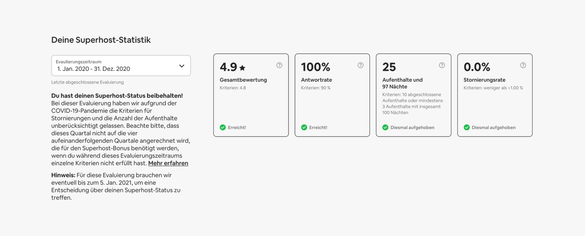 Wir sind wieder <a href="/airbnb_de/">airbnb_de</a> #superhost geworden. Damit sind wir seit September 2017 durchgängig Superhost - auch weil wir schon vor #covid19 einen ganz besonderen Wert auf Sauberkeit gelegt haben :) airbnb.de/rooms/3626920