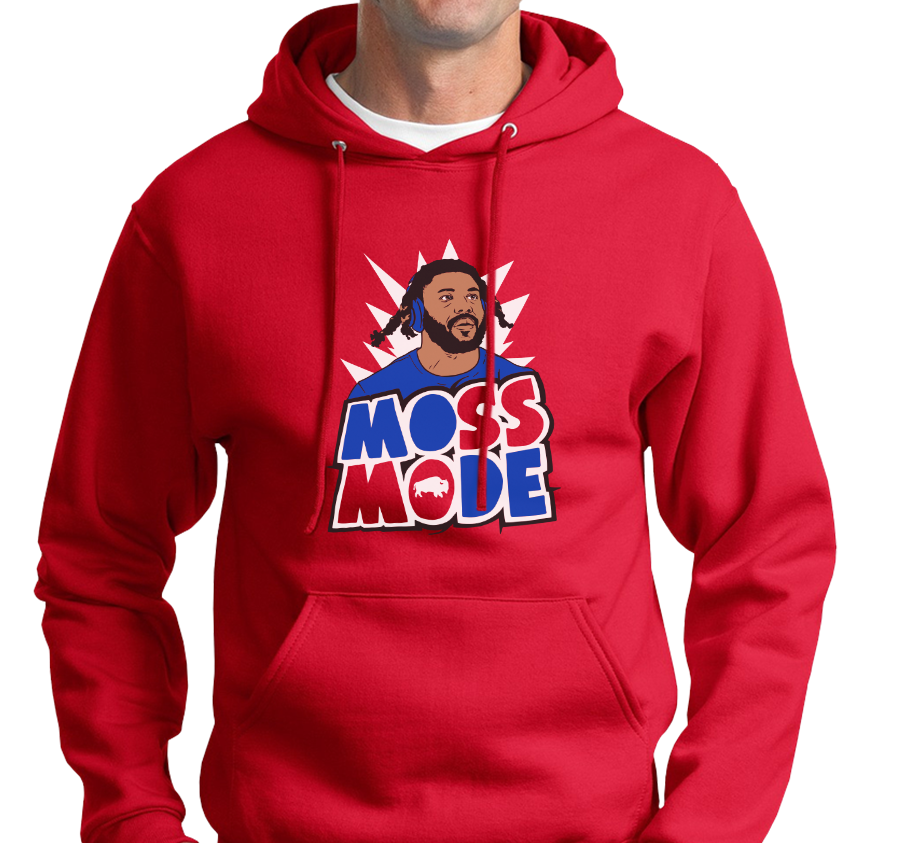 26shirts's tweet photo. Available in both sweatshirt hoodies and crewneck sweatshirts! Stay warm in your "Moss Mode" design, created by @EdreysWajed with @PresMoss2, and support the Lackawanna Life Center with your purchase. https://t.co/IZcCdaYumM #BillsMafia #MossMode https://t.co/oi8QDezNbK
