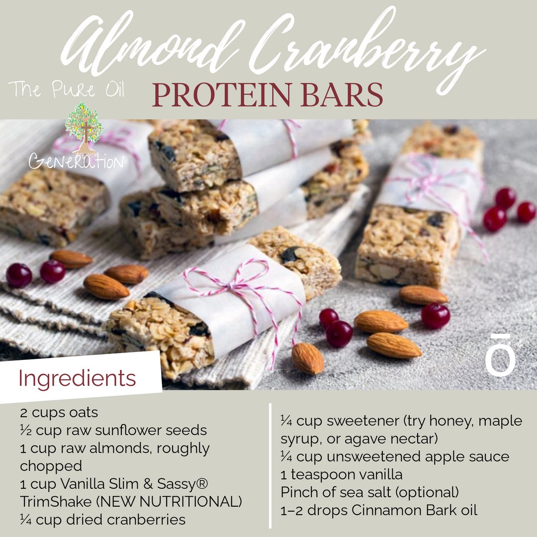 #RECIPE: Almond Cranberry Protein Bars
Finding healthy/tasty snacks is no easy task. 
Easiest way to get healthy snacks you actually enjoy is to make your own! 
Check out this recipe for directions: doterra.com/US/en/blog/rec…
#doterraessentialoil #pureoilgeneration #slimandsassy