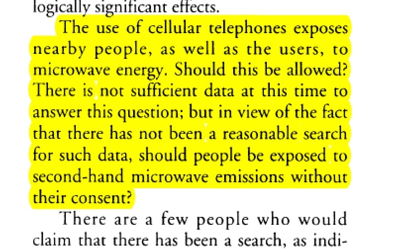 2/5 Frey also raises what I think may become one of most interesting/uncomfortable ethical questions in 21st century...if some people are negatively affected by "second-hand radiation", what should society do in world dominated by wireless everything?