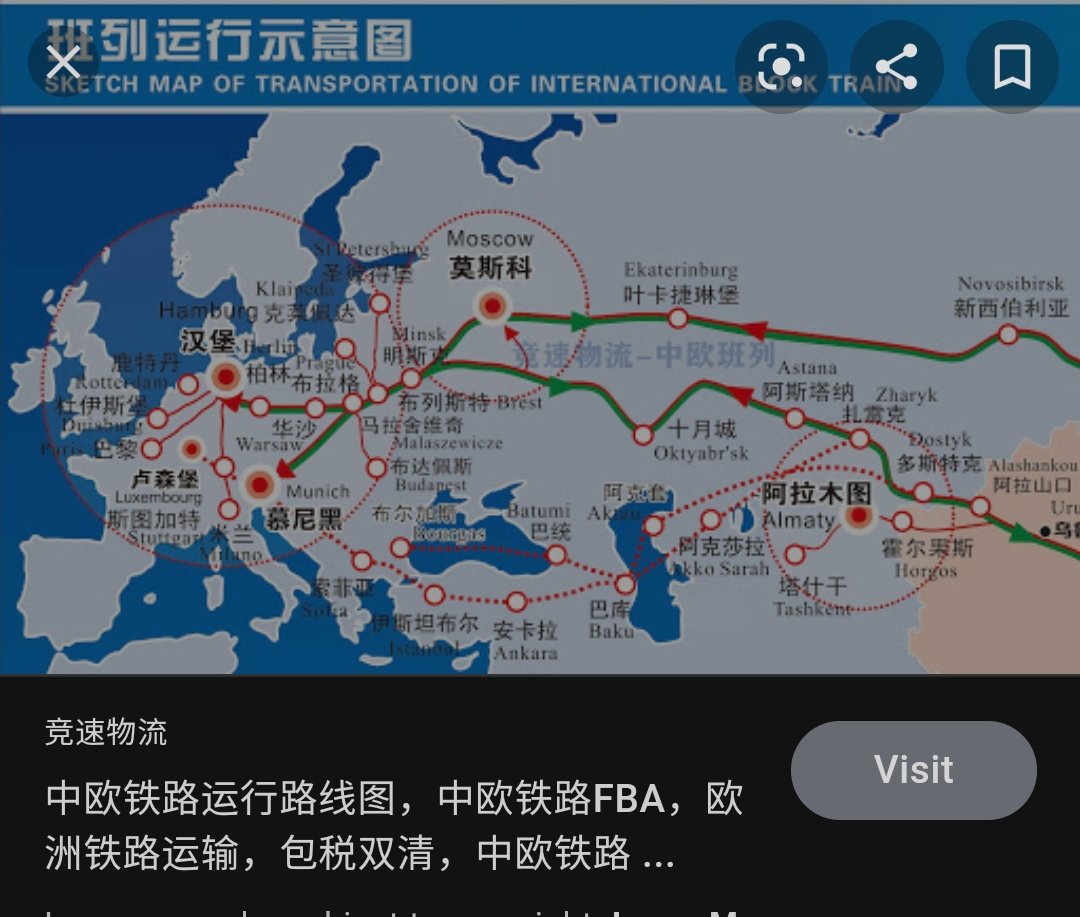 14/ China reckoned with the possible US containment a long time ago. The BRI initiative built, renovated and revived railways between China and Europe. Now 9000-10,000 trains a year run between China and Europe exchanging goods between the two.