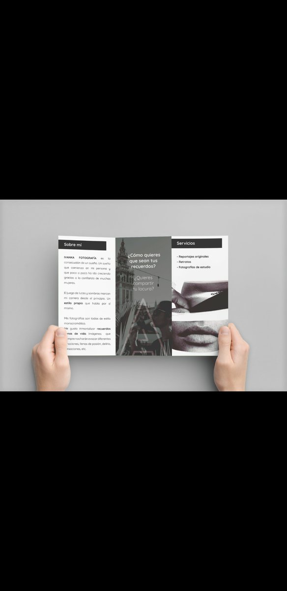 BlancoIvanka's tweet photo. Contenta con tríptico 🤩
#MasterMPD #NettCommunity #Proyecto360 #Nettdigitalschool #fotografía #Foto #indesign https://t.co/x5s3ce5JV7