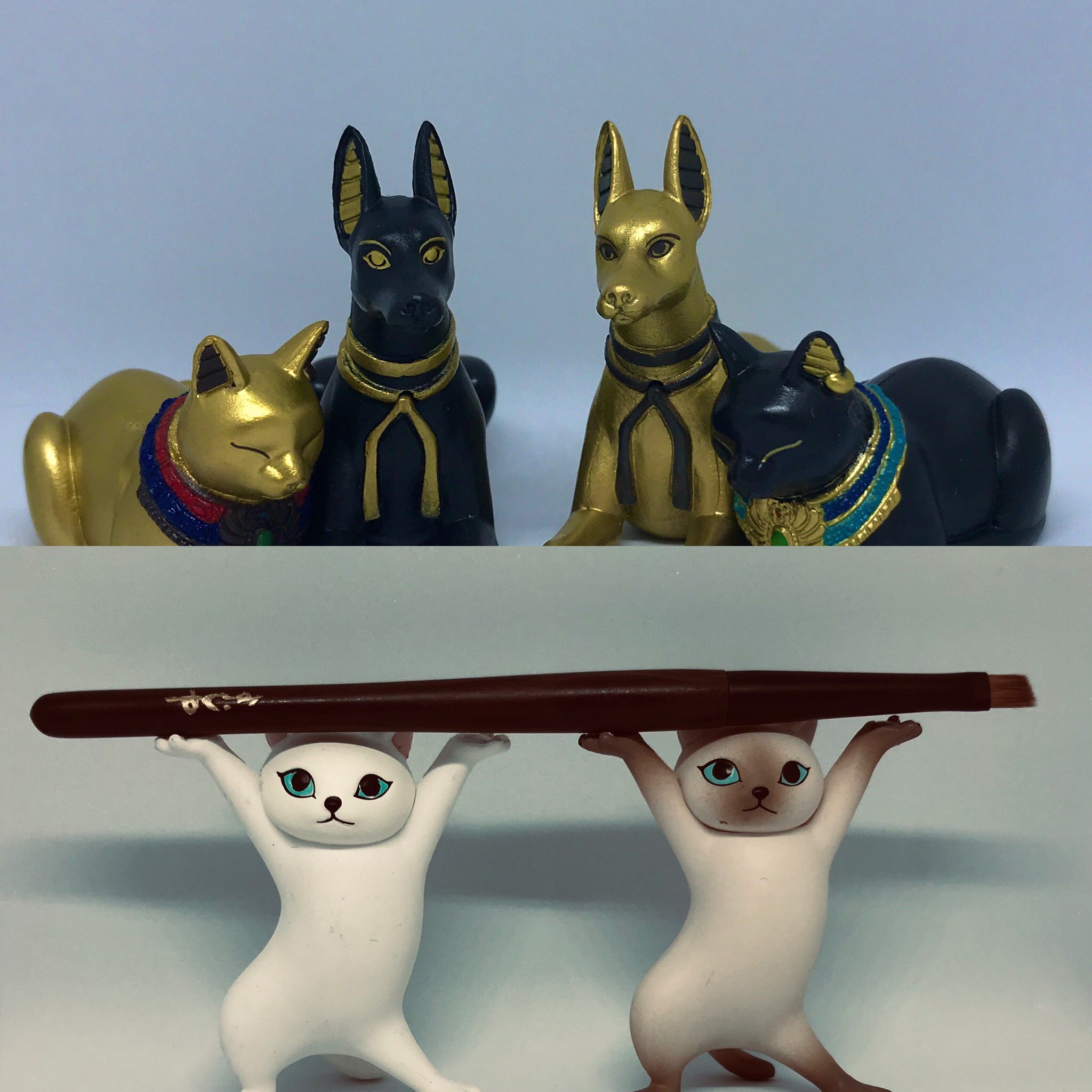 Haluyo 被り無しだったヾ ﾉ ｷｬｯｷｬｯ アヌビスとバステト同じメーカーだと思った エンギメラはこけし欲しかったから嬉しい なんとも犬らしいアヌビス神 ベンサンコレクション ネコのペンおき2 レトロキッチングッズ エンギメラ こぎつね