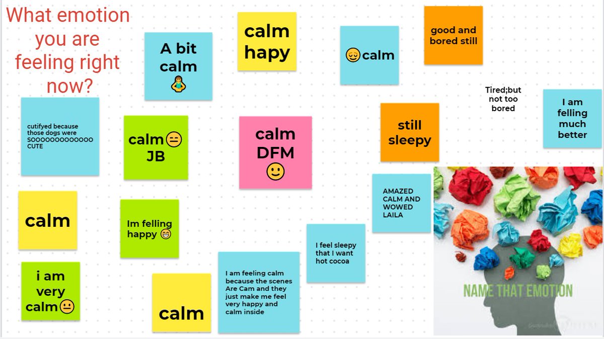 I  data! This BLOWS me away. On first day back, we did emotion check, then looked at 18 pics of winter scenes, then another emotion check, in  #jamboard.1st check: 7 pleasant includ. 1 calm, 9 unpleasant 2nd check: 13 pleasant includ. 10 calm, 4 unpleasantWHAT? Thread  #SEL