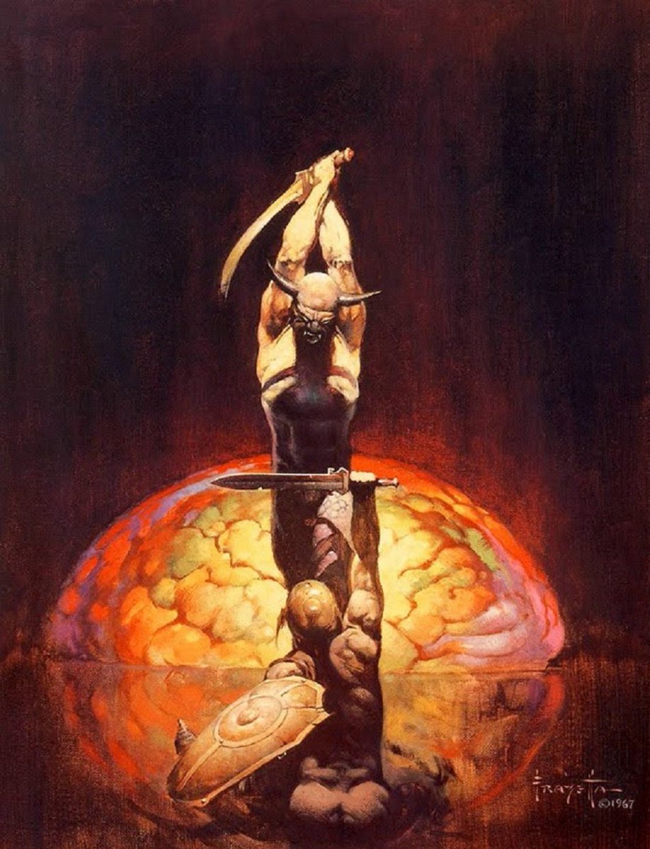 Aged eight Frazetta was enrolled in the Brooklyn Academy of Fine Arts under the tutelage of Michael Falanga. He later said he learnt little from his teachers but a huge amount from his classmates.
