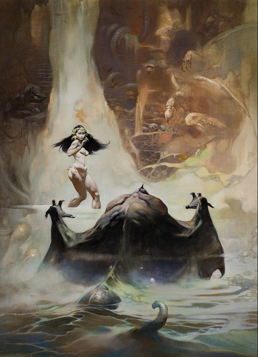 From that point on Frazetta was very much in demand: Edgar Rice Burroughs was another series of books that were a perfect match for the Frazetta style, and he worked at a phenomenal pace in the late '60s and early '70s to meet the demand for his talents.