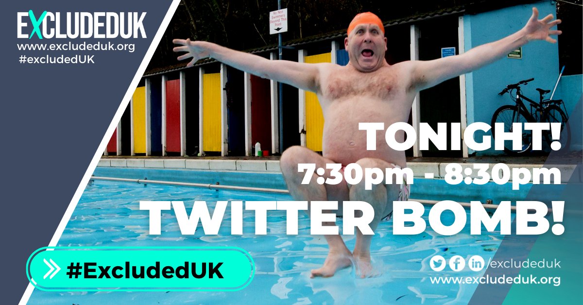 If you have any sympathy for #ExcludedUK - then PLEASE support us - we NEED your help.   Tonight we are doing a Twitter Bomb - if you would like to support us - please join in!
<a href="/JohnDCaudwell/">John Caudwell</a> <a href="/piersmorgan/">Piers Morgan</a> <a href="/AndyBurnhamGM/">Andy Burnham</a> <a href="/CarolineLucas/">Caroline Lucas</a> <a href="/Sacha_Lord/">Sacha Lord</a> <a href="/ElliePhillipsUK/">Ellie Phillips 🎬</a> <a href="/ExcludedUK/">ExcludedUK Official</a>