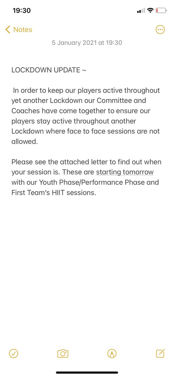 A big well done to everyone behind the scenes for being forward thinking in order to ensure our players stay active throughout yet another Lockdown. 

 More information on the posts below. The first session starts tomorrow for the youth phase / performance phase and 1st Team.
