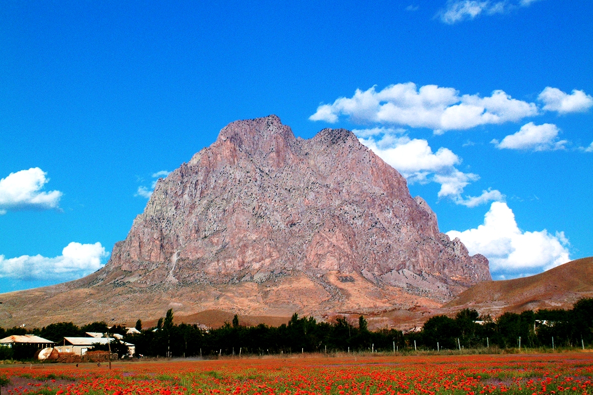 Ilandagh one of the main symbols of the Nakhchivan autonomous republic in Azerbaijan.Its name is translated as 'Snake Mountain'. According to legend, good people could hide on it, away from villains who were mercilessly attacked by snakes.