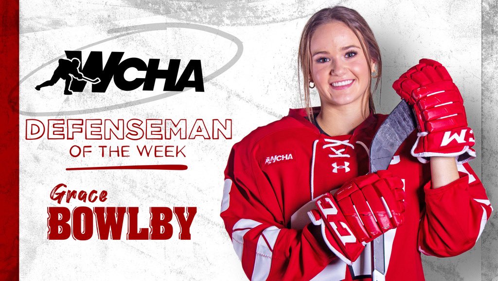 BadgerWHockey's tweet photo. Congrats to @gracebowlby_ on being named the @WCHA_WHockey Defenseman of the Week! 

#Badgers || #OnWisconsin https://t.co/15wVxSYrcL