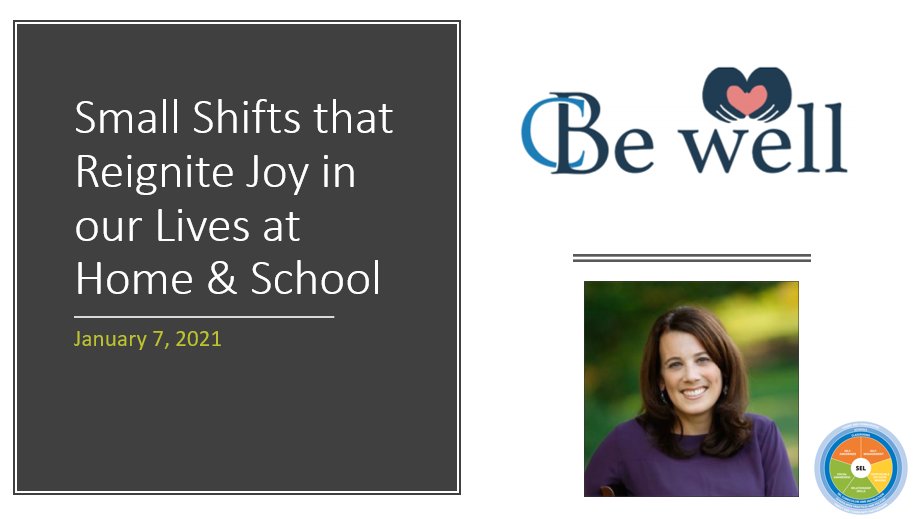 CBe Well is looking forward to offering another session on Social Emotional Wellness for #CBSD staff this Thursday. We hope to see you there to learn about improving your overall well-being with the wonderful, <a href="/DaileySuzanne/">Suzanne Dailey</a>! Secondary 2:10pm, Elementary 3:00pm.