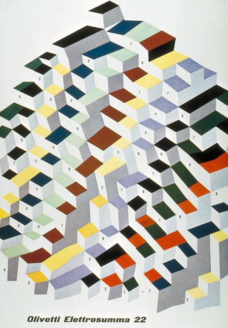 Olivetti Elettrosumma ad, 1954. Giovanni Pintori, designer.  #wardsmorguefile