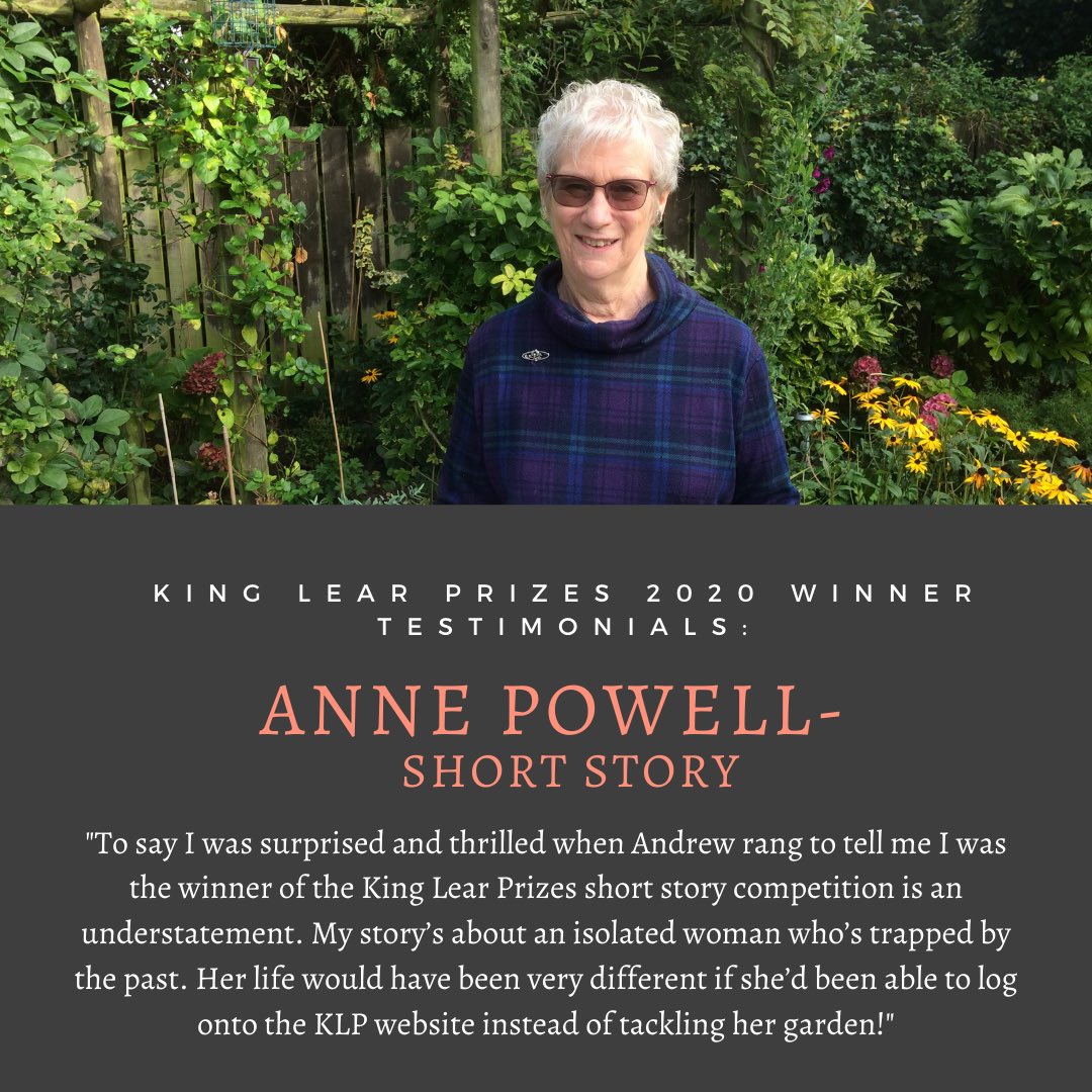 Wondering what the King Lear Prizes could do for you or a loved one this 2021? Check out this testimonial from our 2020 short story winner, Anne Powell: