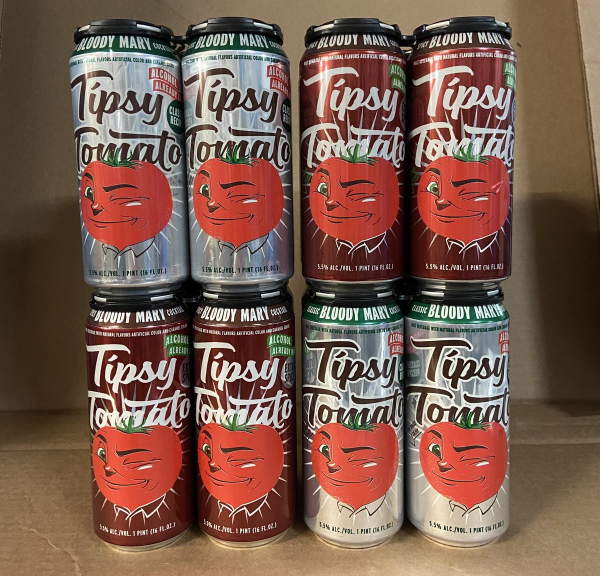 Tipsy Tomato is back in stock! A classic Bloody Mary in a can- Classic Recipe or Extra Spicy🍅🍅
