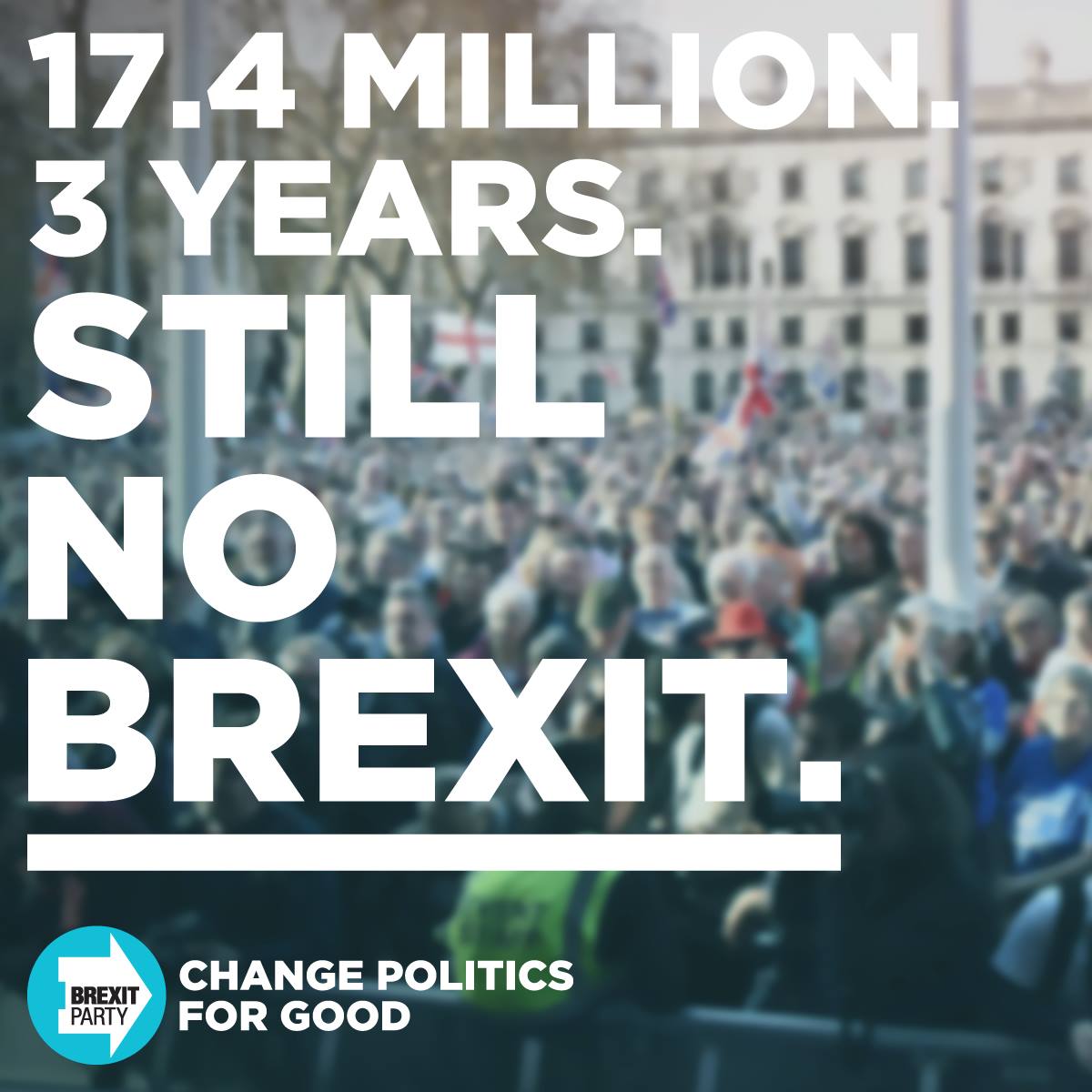Since 2016, the Brexit right has fetishised the 17.4m who voted to leave as if the 16.1m who voted to remain didn't exist. Exhibit A from the Brexit Party: 2/