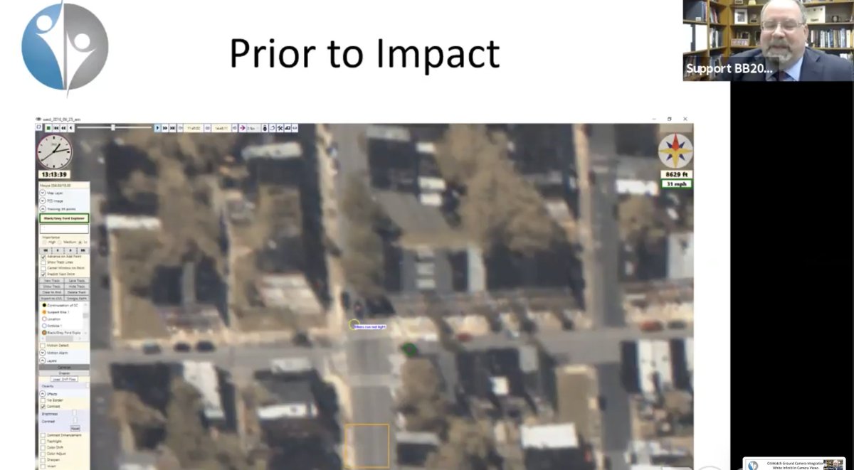 Another speaker in support of bill said the quality of the cameras can't identify the race or gender. Humans only look like dots, example shown below. (Note: PSS would have access to the city's surveillance cameras, which McNutt also showed in his presentation.)