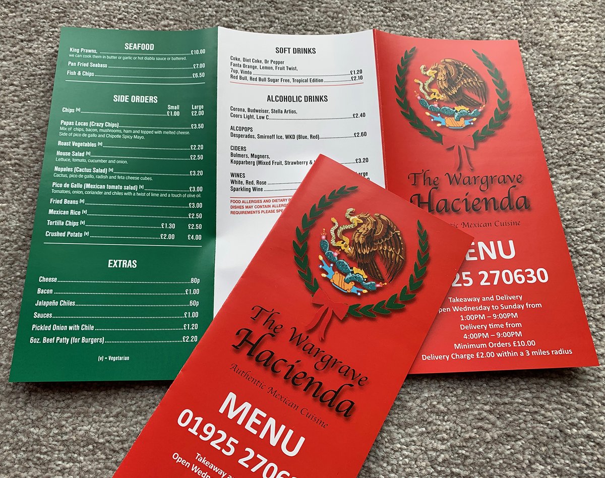 CherylWillow's tweet image. With the closure of local restaurants, cafes and pubs, please support them by ordering take aways.
We design and print takeaway or table top menus. Contact us to discuss further ow.ly/FDlz50CZtM7
#chesterhour #wiganhour #wetherbyhour #sheffieldhour #lancasterhour