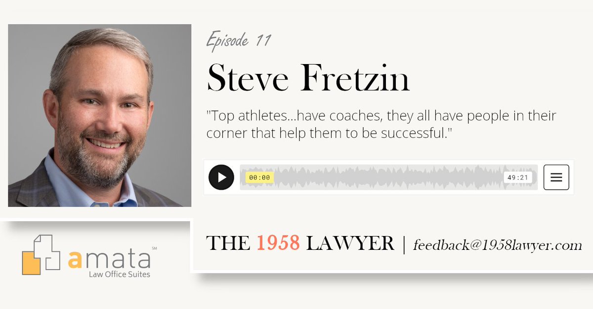 amataoffices's tweet image. &quot;Nobody goes into a sport, professional sport, without a plan. Now, it doesn&apos;t always work. But they have a plan&quot;

@stevefretzin talks #legalbusinessdevelopment on #The1958Lawyer #podcast | bit.ly/397JVlk

#law #lawyer #lawfirm