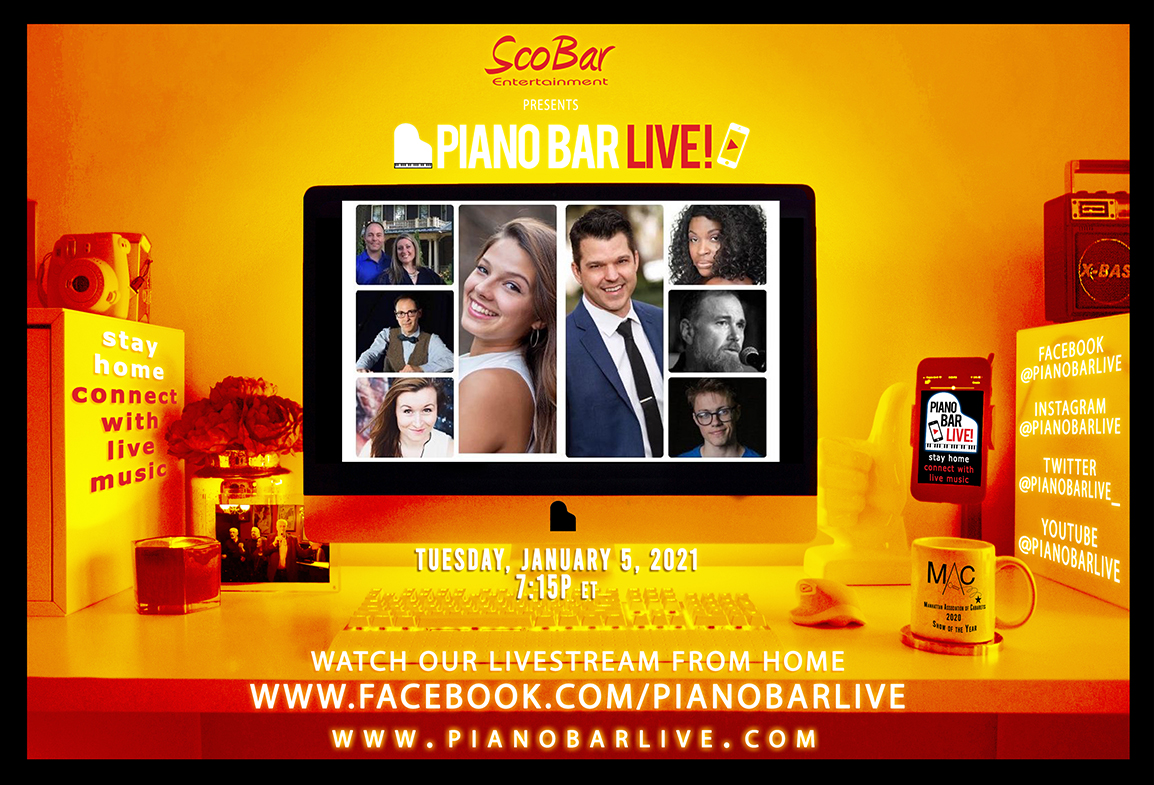 Tonight @ 7:15p ET host <a href="/ScottBarbarino/">ScottBarbarino</a> starts the New Year with plenty of reasons to celebrate inc. <a href="/corinnasings/">Corinna Sowers-Adler</a>​ ​Nicholas Adler​ ​​Amanda Brasher <a href="/HartmanMusicNY/">Mark Hartman</a> Clay Johnson Ryah Johnson, <a href="/BrandiMassey/">Brandi Chavonne Massey</a> Kevin Ray &amp; <a href="/jds_social/">JD</a> + Mystery Guests &amp; MORE! facebook.com/PianoBarLive
