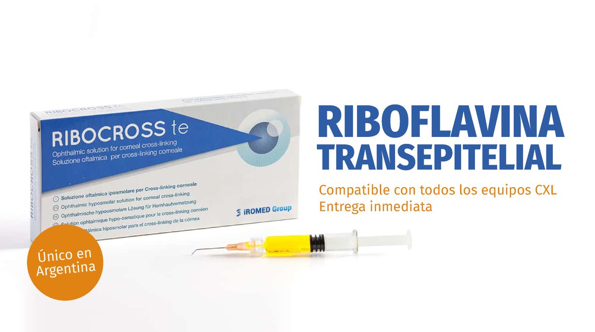 RIBOCROSS TE es una solución oftálmica patentada, apta para todos los protocolos CXL. Gracias a la Vitamina E TPGS como potenciador, permite una penetración en todo el estroma corneal, incluso en EPI-ON, para resultados seguros y eficaces.