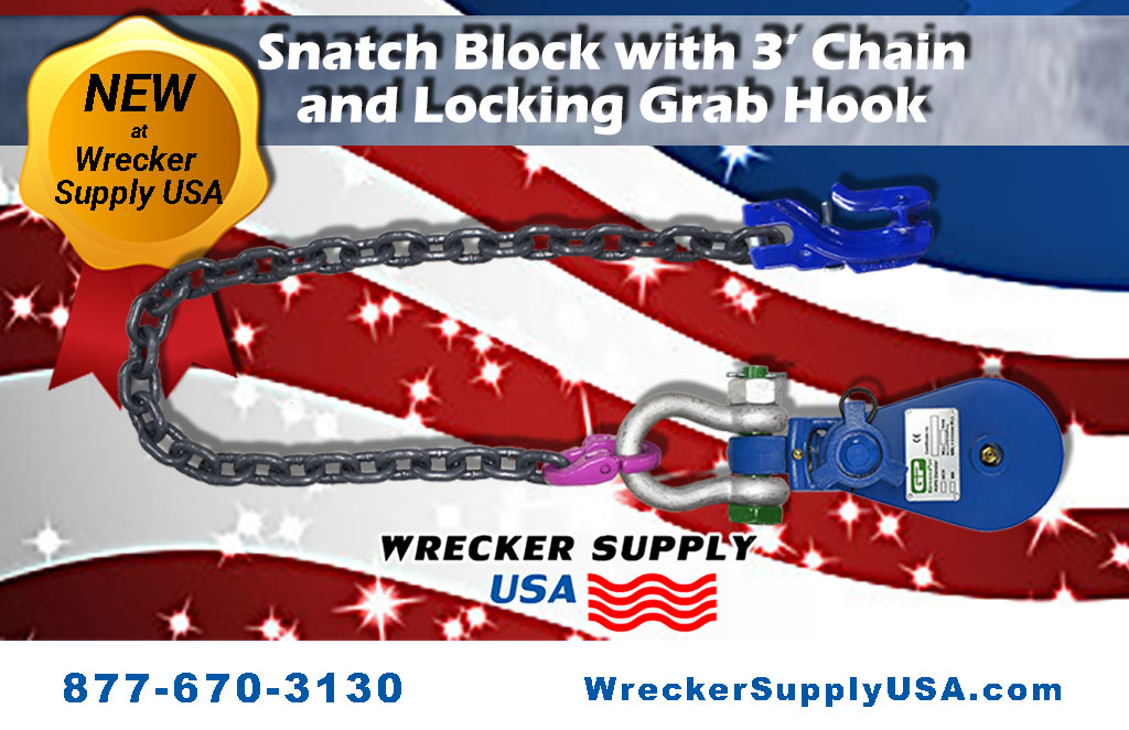 wreckersupplyus's tweet photo. NEW AT WRECKER SUPPLY! Snatch Block with 3' Chain and Locking Grab Hook. For more information, go to: https://t.co/AAAaUlHbBP
#snatchblocks #towingaccessories #wreckersupplies https://t.co/iUoiJr5zRK