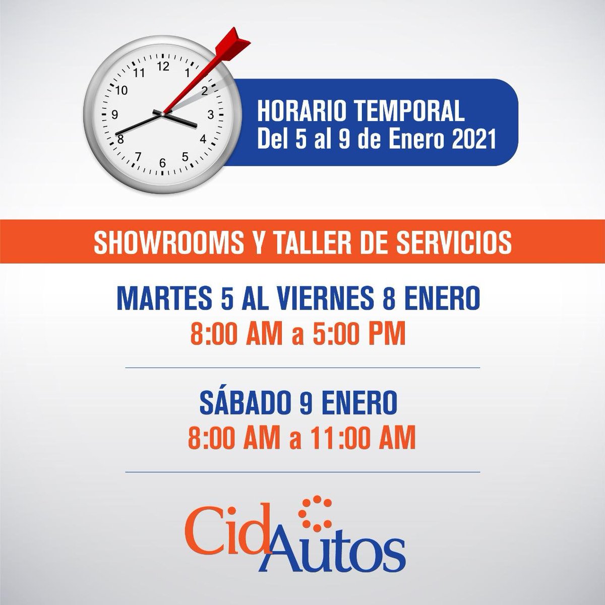 Horario Temporal #CidAutos