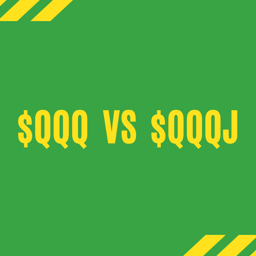  $QQQ vs  $QQQJ  $QQQ- Invesco QQQ TrustTracks the NASDAQ 100, big in techInception year- 1999Expense ratio- 0.20% $QQQJ- Invesco NASDAQ Next Gen 100 ETFTracks large holdings on the NASDAQ not included in the NASDAQ 100Inception year- 2020Expense ratio- 0.15%