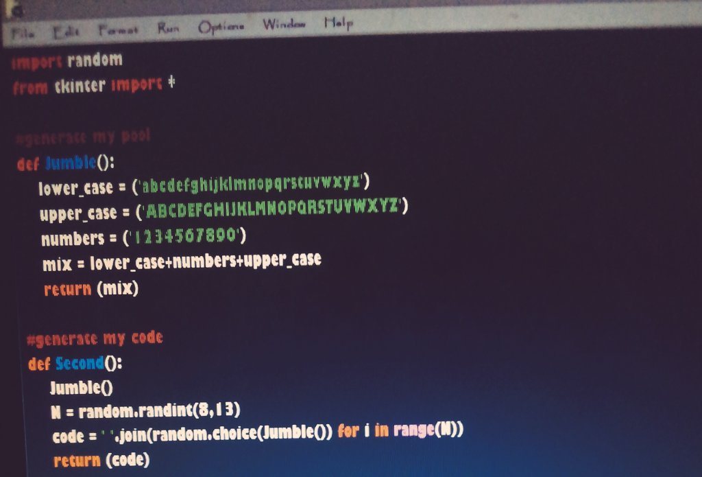 Juzzee's tweet image. Day 5 of 100 in my #100daysofcode and here is a basic input / output #pycode. Kinda like captcha.
1. I create a pool
2. I generate a code from the pool
3. If user matches it then next page shows.
I'd really appreciate a review.
Thanks.
#CodeNewbie
#pythonlearning