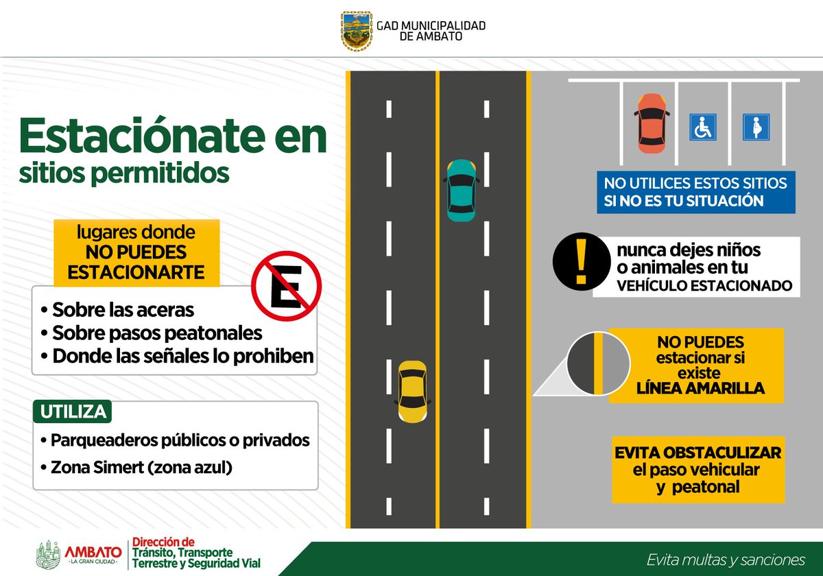 👉🚗 Estaciónate en sitios permitidos y evita sanciones.