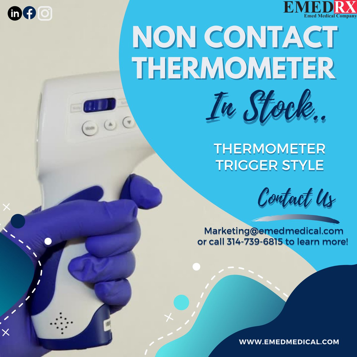 EMEDMedicalComp's tweet image. #Protect yourself and others from #Covid-19!
Purchase your  #Non - Contact  #Thermometers today!

Contact us today! 
Website: emedmedical.com
Email: marketing@emedmedical.com
Phone: 314-739-6815