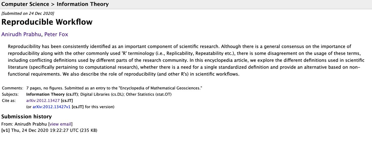 The #preprint for the "Encyclopedia of Mathematical Geosciences" entry that <a href="/taswegian/">Peter Fox</a> and I wrote has been published on <a href="/arxiv/">arXiv.org</a>. 

arxiv.org/abs/2012.13427

<a href="/IAMG_Math_Geo/">IAMG</a> #OpenScience #Informatics #ESSIAGU #twcrpi