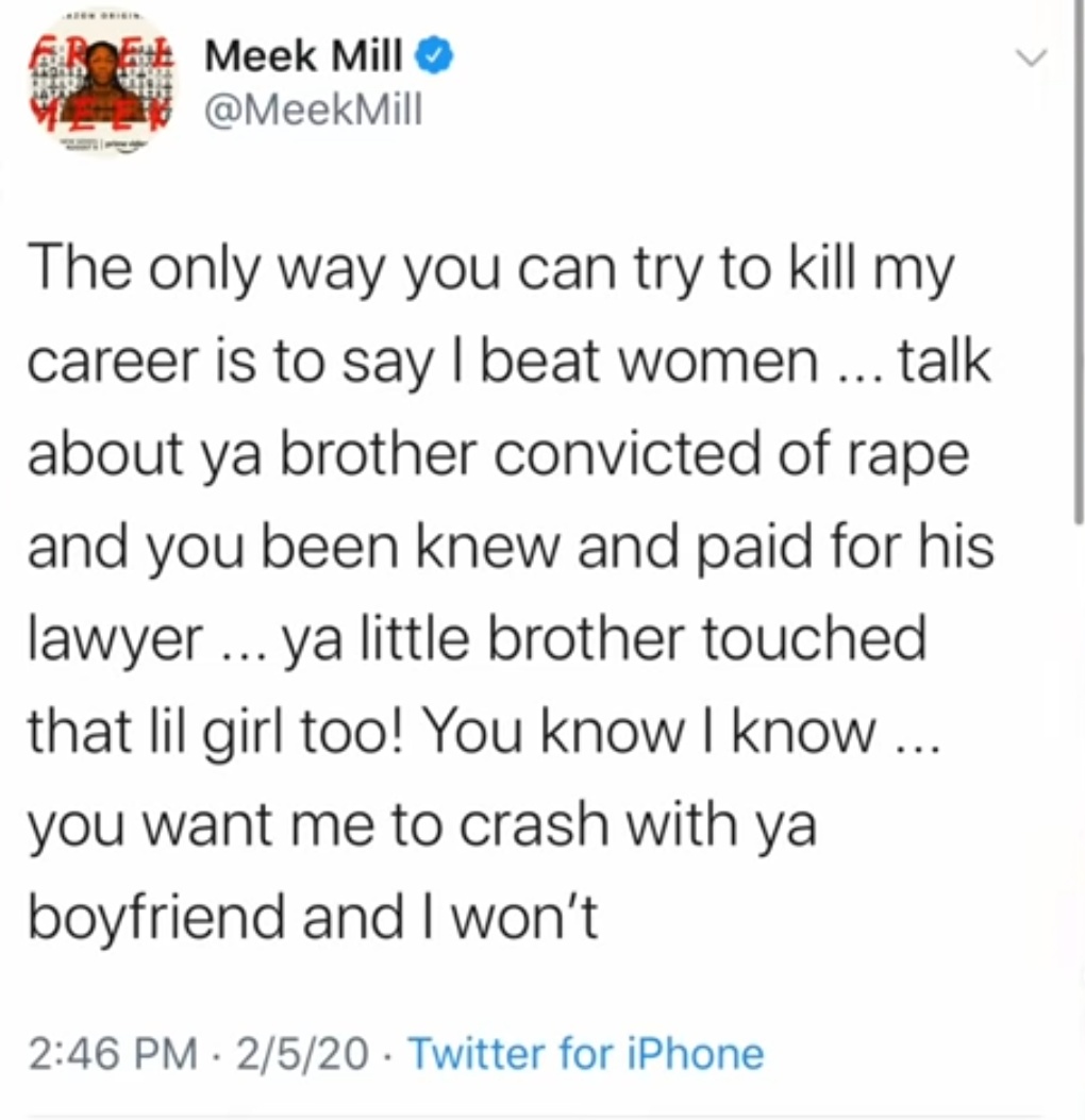 Instead of denying any of this, he deflected to what her brother did (which is a very disgusting thing to weaponize against someone) and even tried to claim her bag was low even though she can literally buy his entire existence