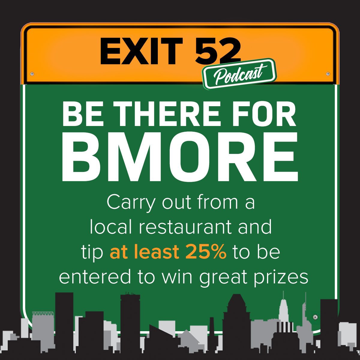 Exit52Podcast's tweet photo. Make sure to spread the word! Please tag your favorite bar or restaurant you’d be supporting!!! Retweets will help get more eyes on the cause! @JimmysSeafood @PicklesPubBMore @DontKnowTavern @Mothersgrille @wayward_smoke @DeliaFoleysPub @looneyscanton https://t.co/hKXnZmiJiE