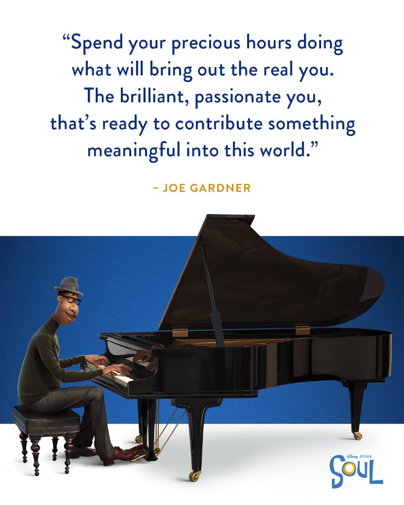 Disney's tweet photo. A little motivation to lift up your soul. #PixarSoul is now streaming on #DisneyPlus. https://t.co/DyyrI8ctN9