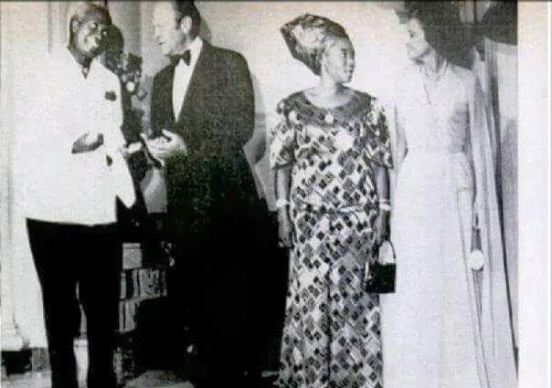 1975- Washington DC. President Kaunda, with President Ford, Betty Kaunda and Mrs Ford