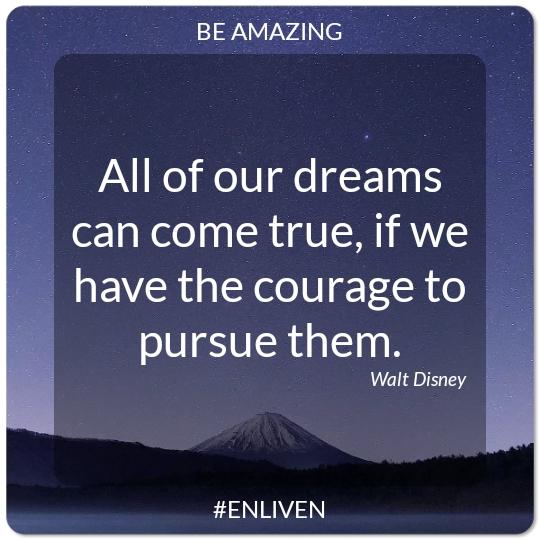 PatsyFo1's tweet image. All of our dreams can come true, if we have the courage to pursue them.
- Walt Disney

#ENLIVEN #bebetter #qotd #motivation #quotes