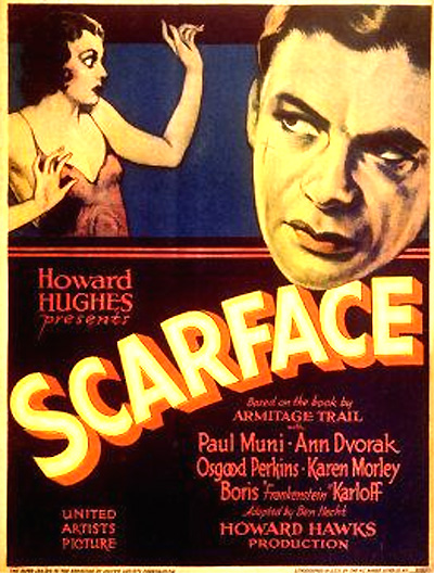 As a film tycoon, Hughes gained fame in Hollywood beginning in the late 1920s, when he produced big-budget and often controversial films such as The Racket (1928), Hell's Angels (1930), and Scarface (1932). Later he controlled the RKO film studio.