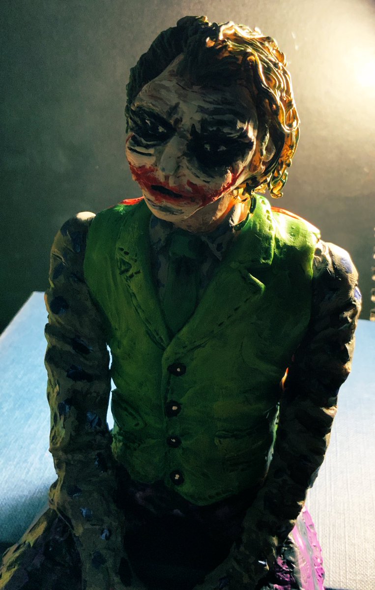 Charlie Turner (@cwt_art) on Twitter photo #joker #HeathLedger #sculpture #ArtistOnTwitter <a href="/aceofclay/">Ace of Clay</a> - I decided to have a go at a slightly larger sculpture today, using sculpey firm. Why so serious?! #joker #HeathLedger #sculpture #ArtistOnTwitter <a href="/aceofclay/">Ace of Clay</a> - I decided to have a go at a slightly larger sculpture today, using sculpey firm. Why so serious?!