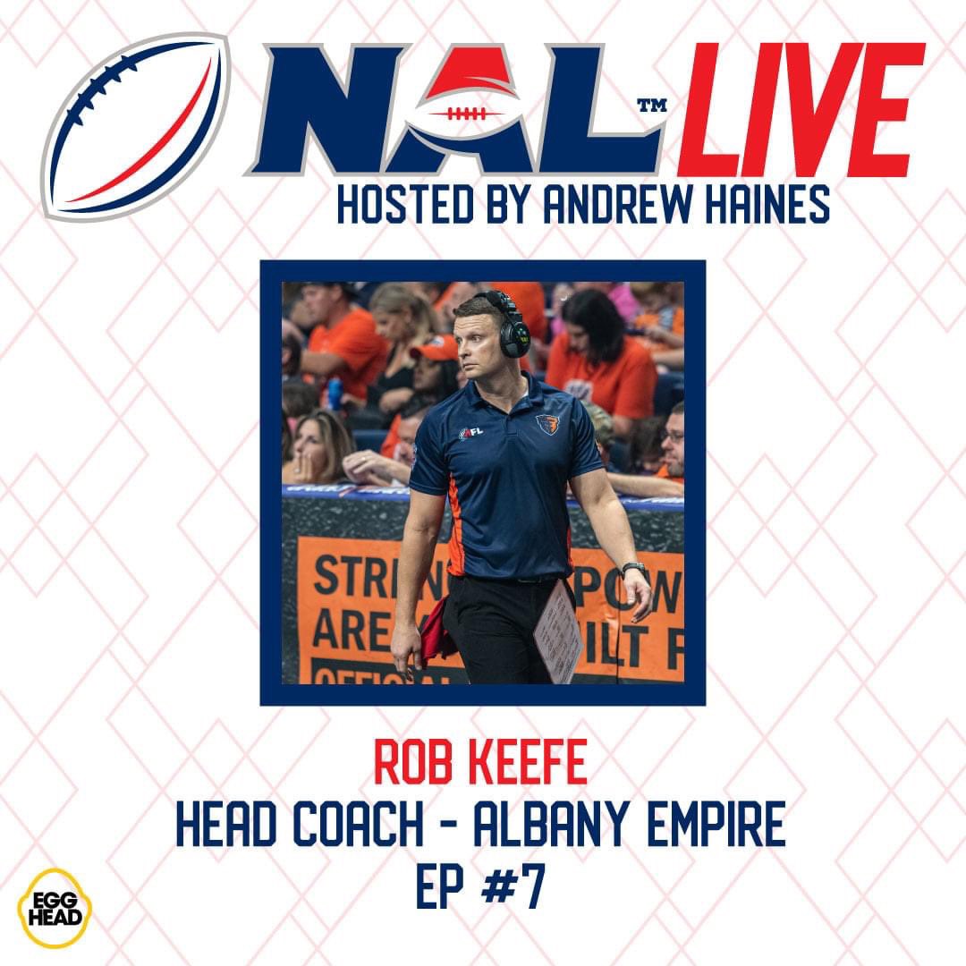 NALFootball's tweet photo. WATCH TONIGHT: NAL LIVE episode 7 at 7pm hosted by Andrew Haines with guest Rob Keefe. Live on the NAL Facebook page. @AlbanyEmpireNAL #NALlive #tonightat7 https://t.co/lzbOsn1qUx
