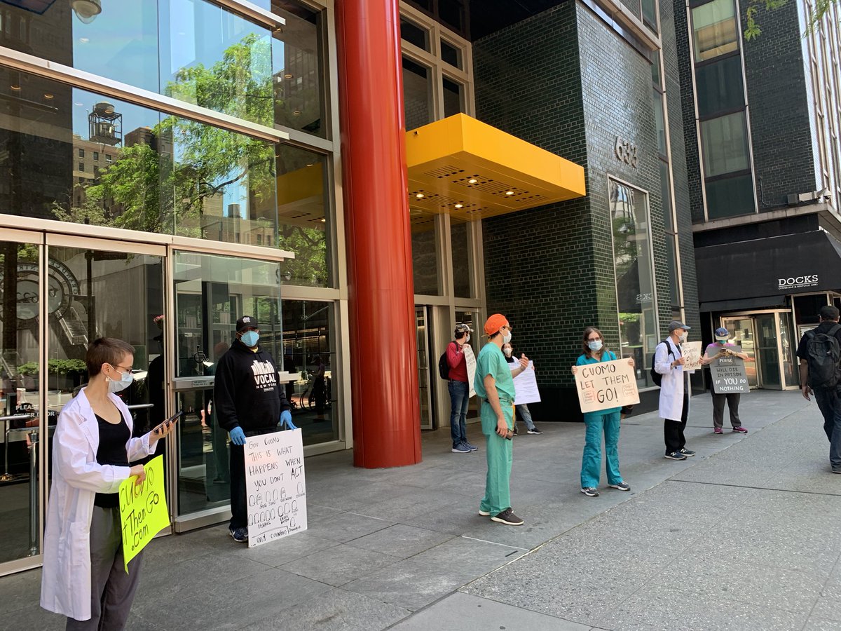 We also closed out the month by rallying outside of  @NYGovCuomo's NYC office with healthcare workers who support  #ClemencyNow and the release of incarcerated people as the only effective public health response to the pandemic.