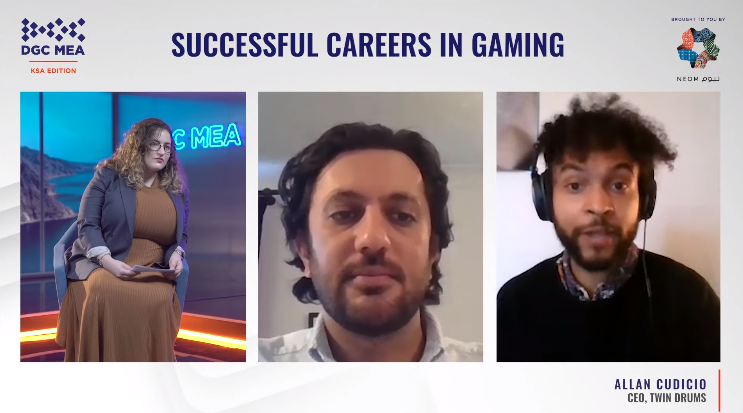 thegamecamper's tweet photo. From #Tourism to #genre &amp; #race representation in #gaming with @AllanCudicio from @TwinDrums + Farruk Bankey from @HalaYalla : How to build a successful carreer in the industry https://t.co/a1Yvojo8c8 #dgcmea #dgclive @NEOM #kebetu #yalla #civ #madewithunity #fintech #culture https://t.co/FRuG6bsl2N
