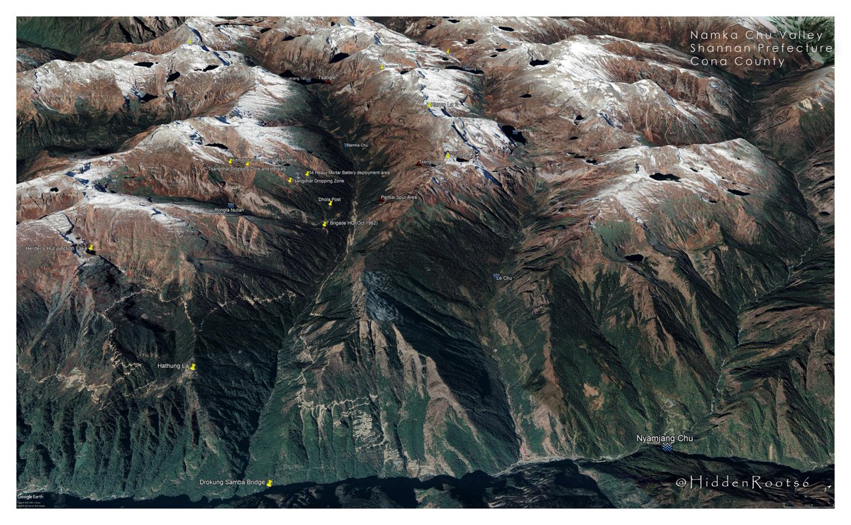 Topo view of the entire valley. For those reading books by various authors on 62, can dwnlod+zoom to get a sense of space +bearing and what the troops had to undergo in these harsh conditions during the early winter months.