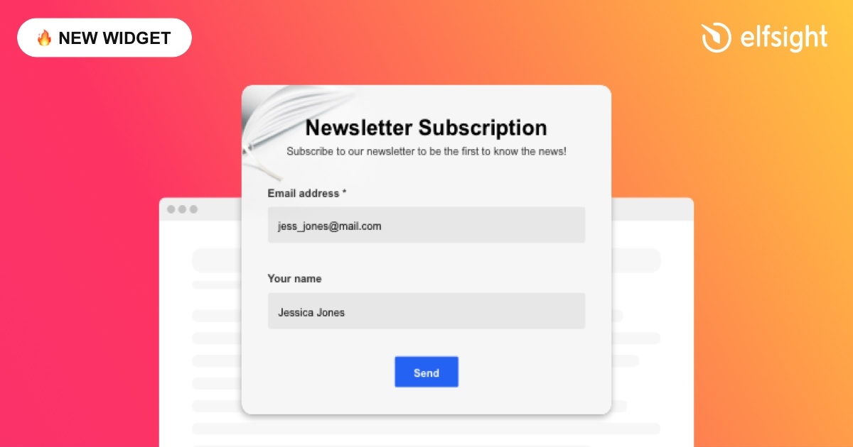 elfsight's tweet image. 🚀  A new widget is a great gift for the new year! Welcome our awesome Subscription Form!

Now you&apos;ve got a chance to collect emails on your website with a simple and convenient form. 

Get all the info here: bit.ly/2WPIp1A

#Elfsight #SubscriptionForm #Widget
